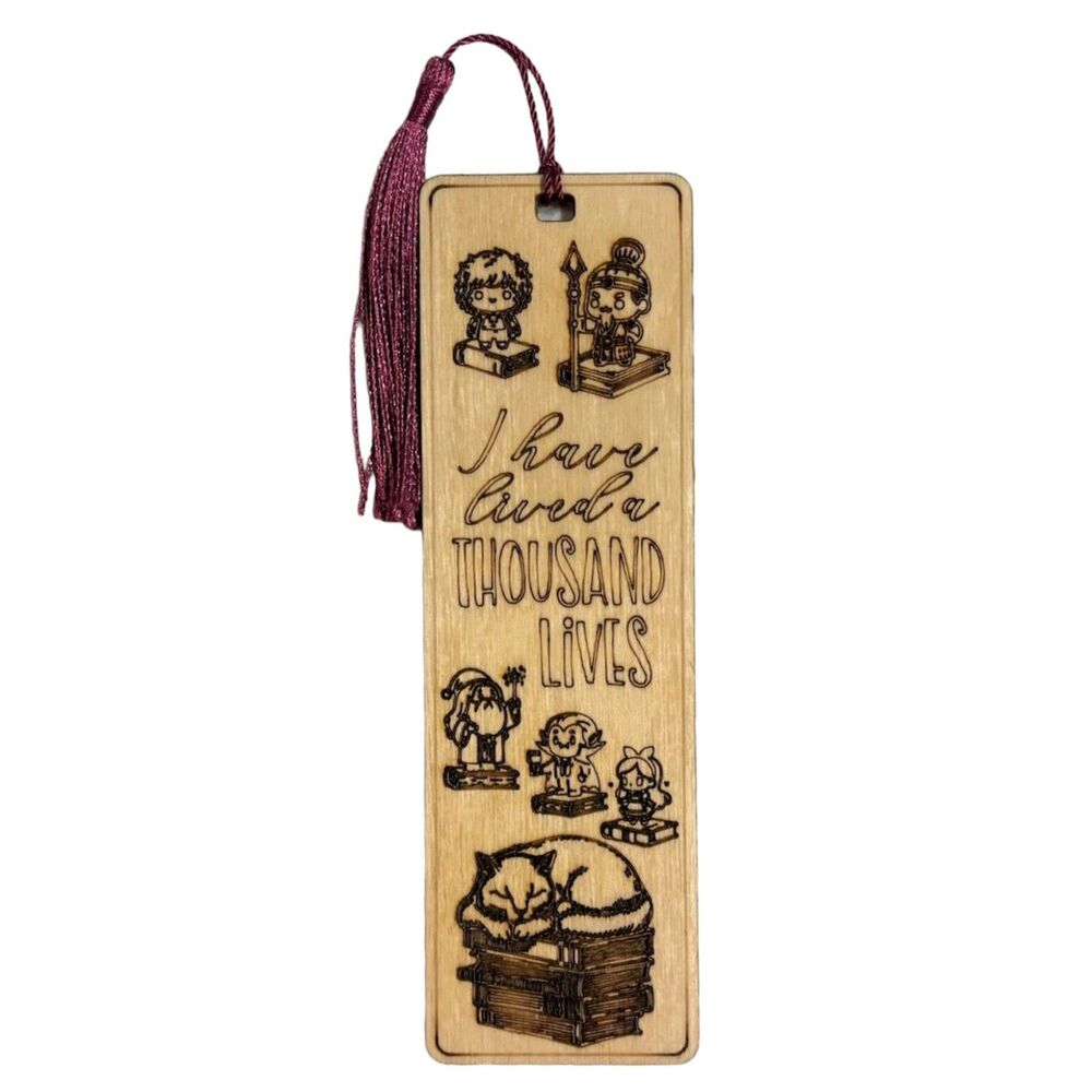 Wood Bookmark - I Have Lived A Thousand Lives - B036
